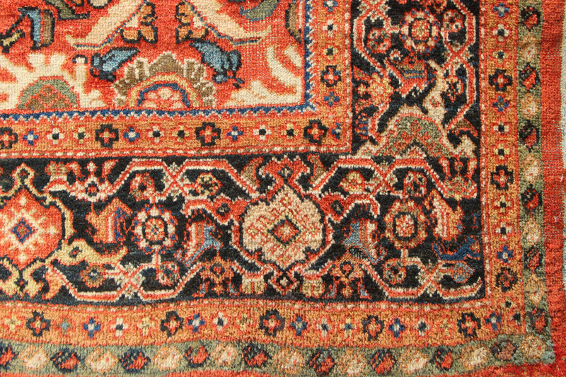 Antique Mahal Carpet, Square-ish, Terracotta Ground 320 x 344cm / 10'6" x 11'5"