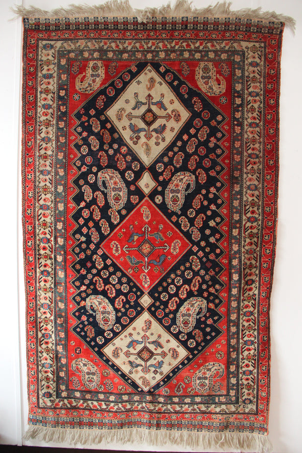 Fine Antique Qashqai Rug 130 x 216cm / 4'3" x 7'1"