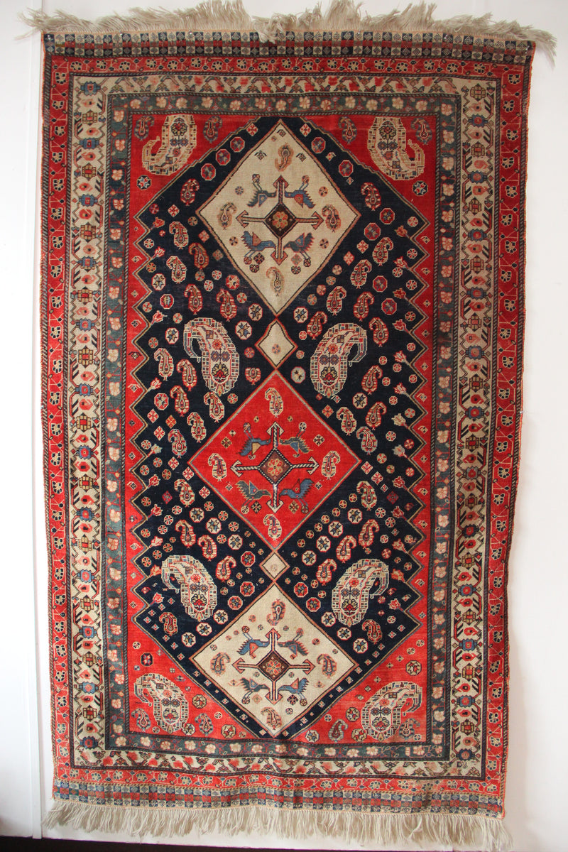 Fine Antique Qashqai Rug 130 x 216cm / 4'3" x 7'1"