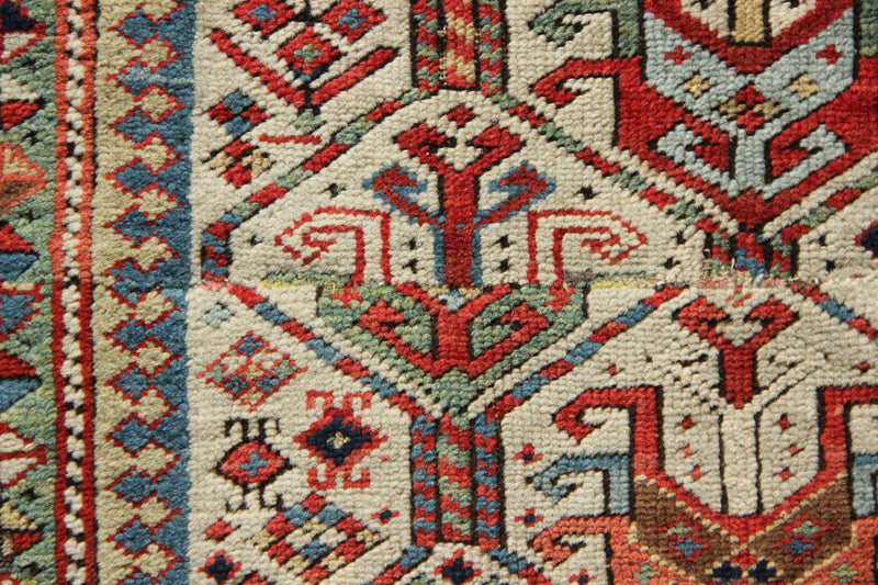 Antique Fine and Superb Caucasian Prayer Rug Fragment 3'1" x 5'1" / 95 x 155cm
