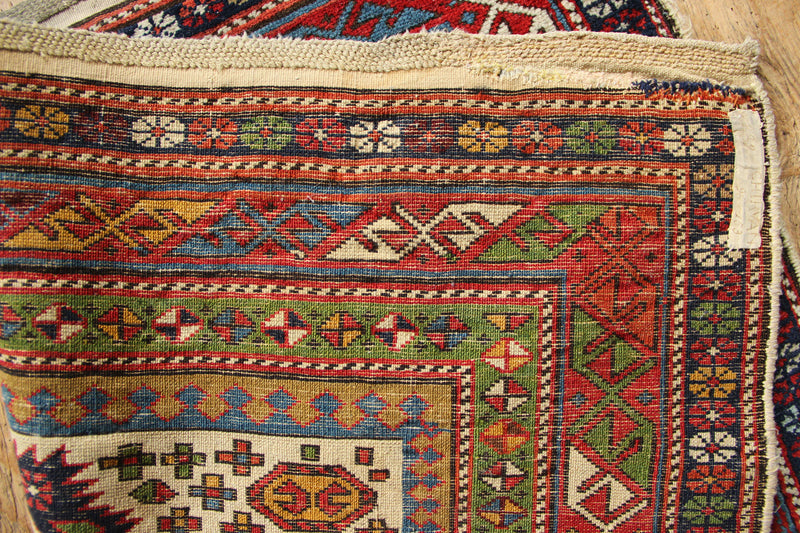 Antique Fine and Superb Caucasian Prayer Rug Fragment 3'1" x 5'1" / 95 x 155cm