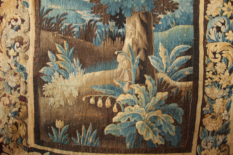 18th Century Flemish Verdure Tapestry 153 x 289cm / 5'0" x 9'6"