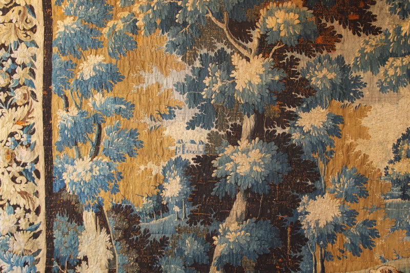 17/18th Century Verdure Tapestry 'The Naughty Dog' 297 x 272cm / 9'9" x 8'10"