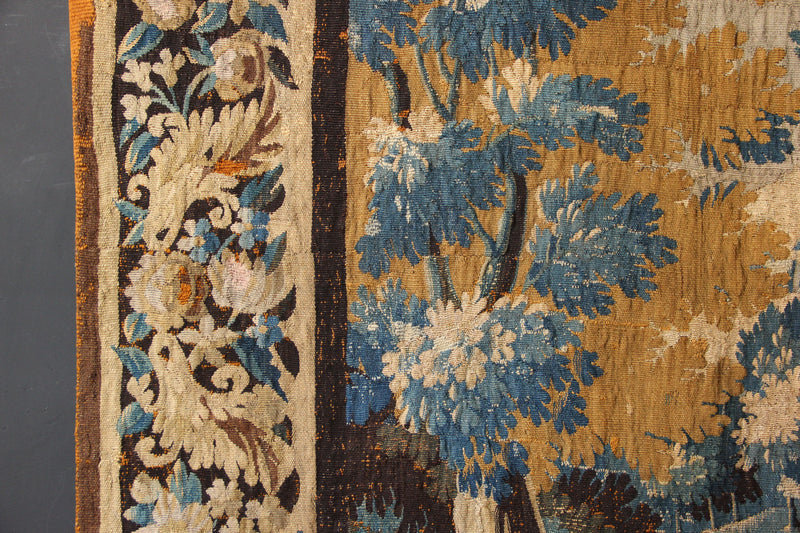 17/18th Century Verdure Tapestry 'The Naughty Dog' 297 x 272cm / 9'9" x 8'10"