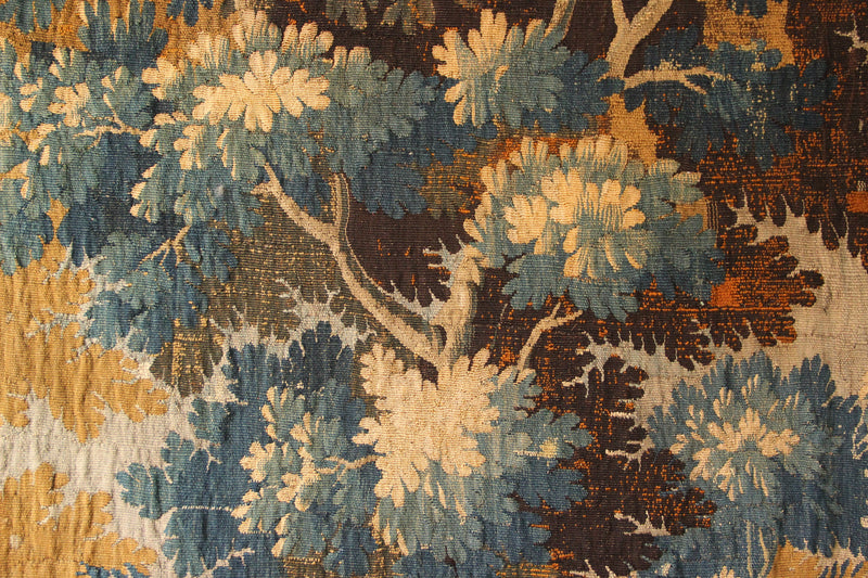 17/18th Century Verdure Tapestry 'The Naughty Dog' 297 x 272cm / 9'9" x 8'10"