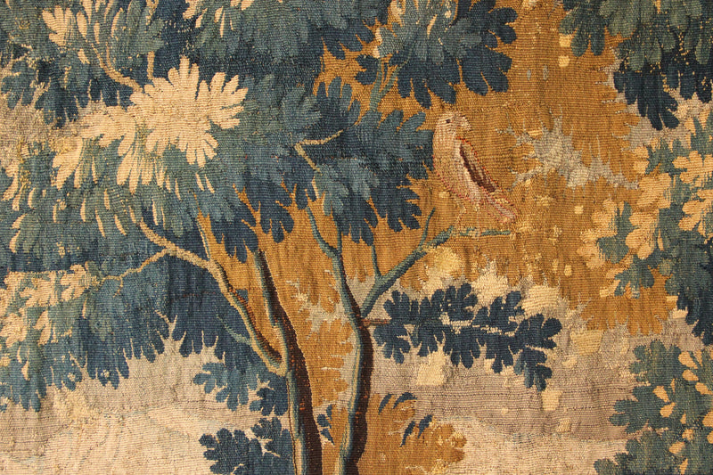 17/18th Century Verdure Tapestry 'The Naughty Dog' 297 x 272cm / 9'9" x 8'10"