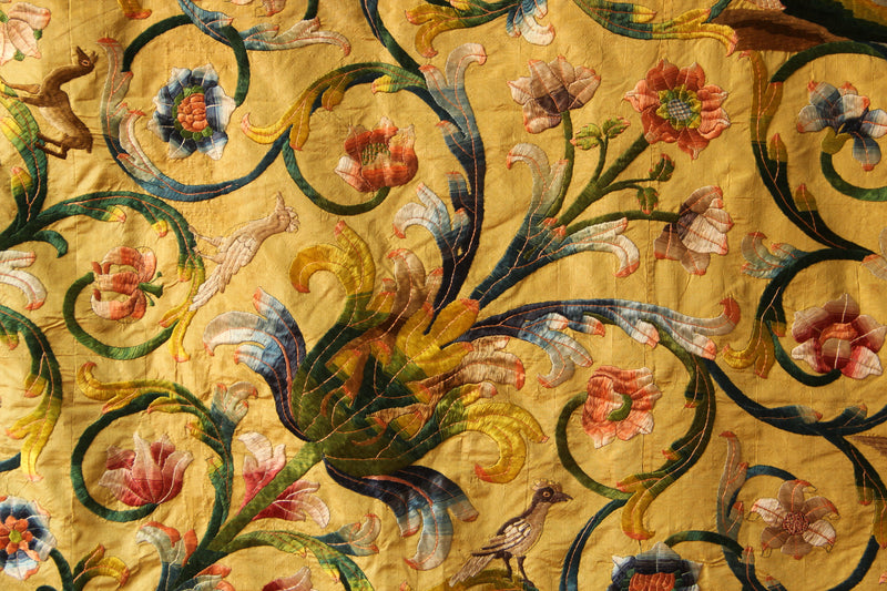 18th Century Italian Silk on Silk Embroidery 252 x 300cm / 8'4" x 9'10"