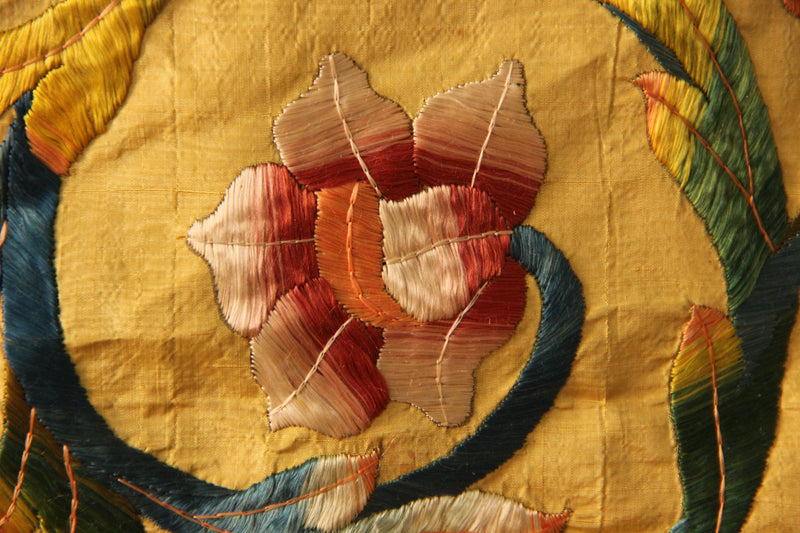18th Century Italian Silk on Silk Embroidery 252 x 300cm / 8'4" x 9'10"