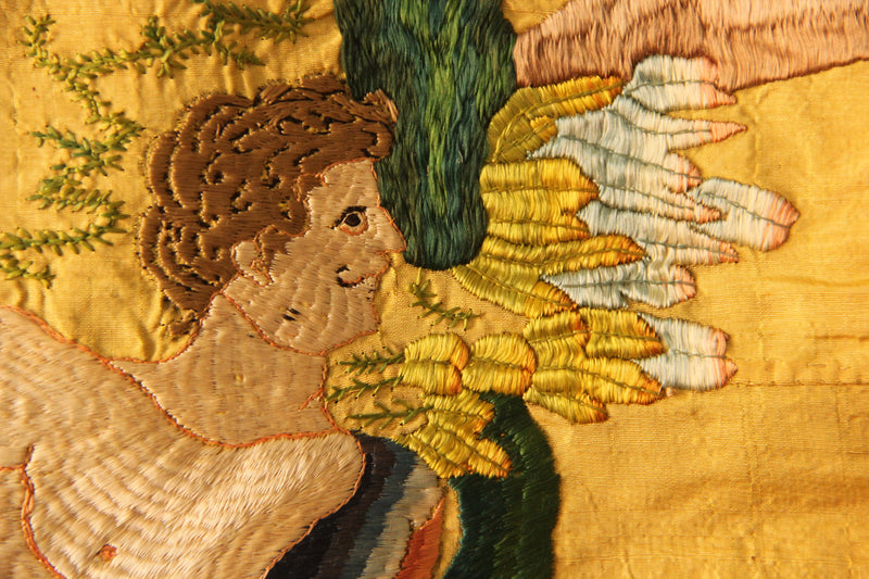 18th Century Italian Silk on Silk Embroidery 252 x 300cm / 8'4" x 9'10"