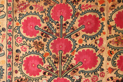 19th Century Era Tube Suzani, Uzbekistan 6'3" x 7'5" / 189 x 226cm