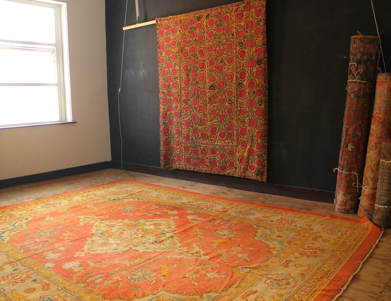 19th Century Era Tube Suzani, Uzbekistan 6'3" x 7'5" / 189 x 226cm