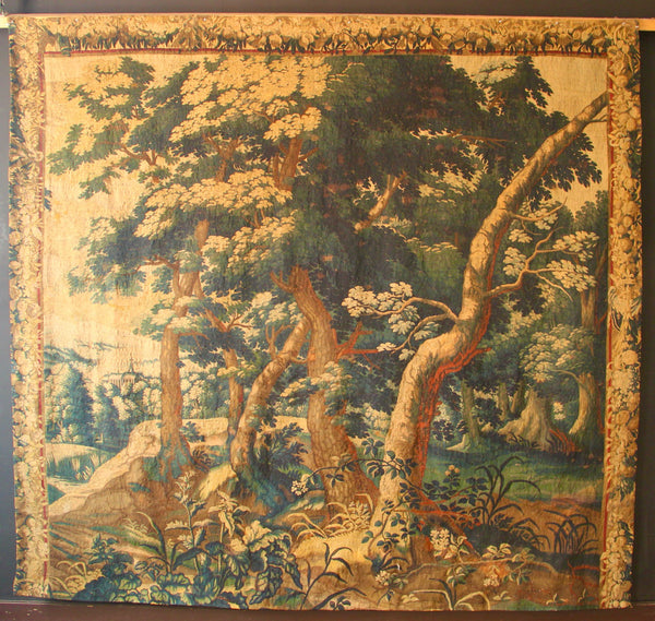 17/18th Century Fine Verdure Tapestry 'Three Trees' 8'5" x 7'10" / 257 x 239cm