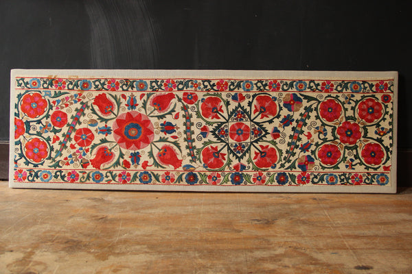 Mid 19th century Nurata Suzani Panel 1'5" x 4'6" / 43 x 136cm