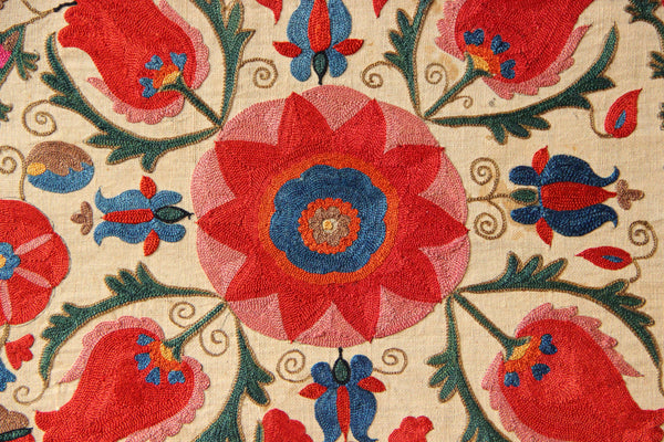 Mid 19th century Nurata Suzani Panel 1'5" x 4'6" / 43 x 136cm