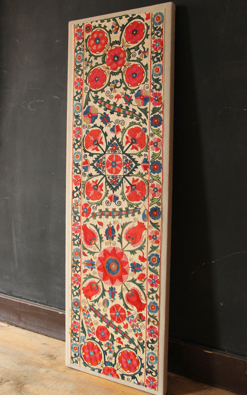 Mid 19th century Nurata Suzani Panel 1'5" x 4'6" / 43 x 136cm