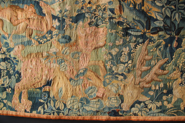 16th Century Tapestry With Fantastic Beasts, Northern France, 6'6" x 6'2" / 197 x 188cm
