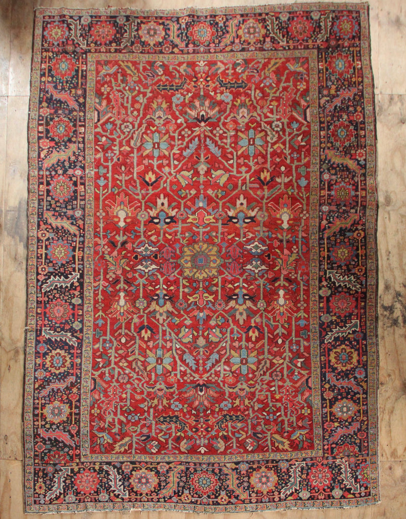 Antique Heriz Carpet With Allover Design 7'6" x 11'0" / 228 x 336cm