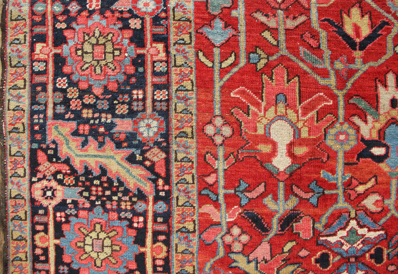Antique Heriz Carpet With Allover Design 7'6" x 11'0" / 228 x 336cm