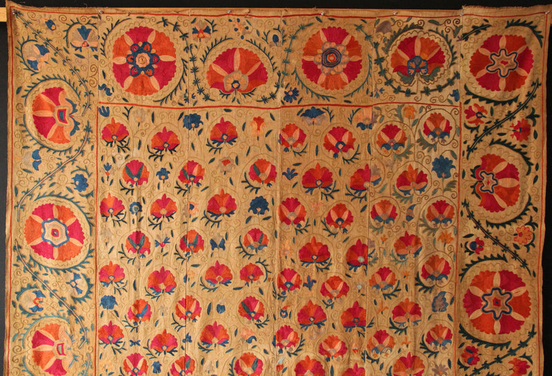 Antique Circa 1850 Suzani Embroidery 5'7" x 7'9" / 170 x 236cm