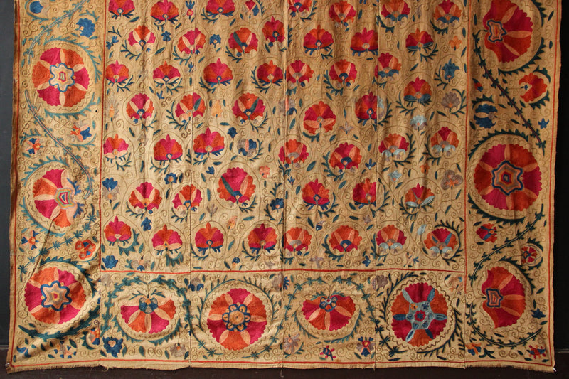 Antique Circa 1850 Suzani Embroidery 5'7" x 7'9" / 170 x 236cm