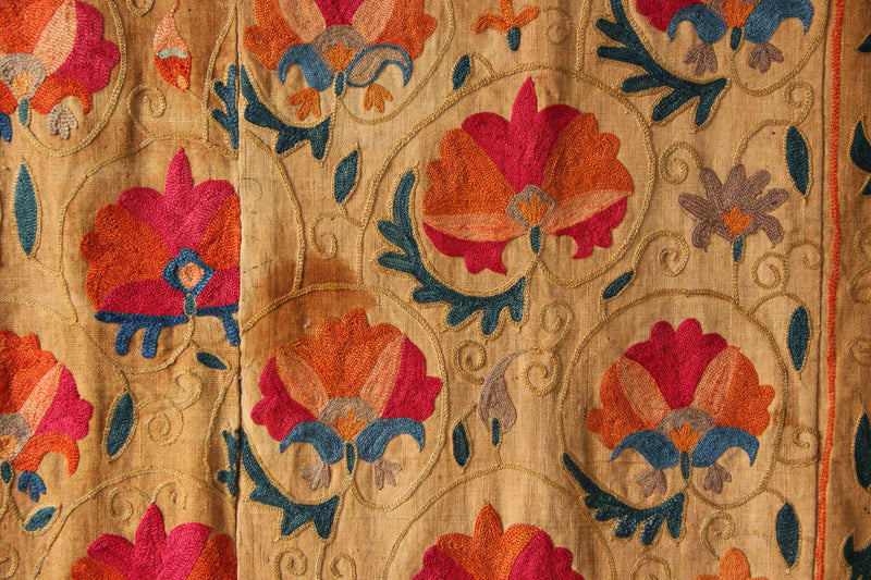Antique Circa 1850 Suzani Embroidery 5'7" x 7'9" / 170 x 236cm
