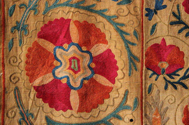 Antique Circa 1850 Suzani Embroidery 5'7" x 7'9" / 170 x 236cm