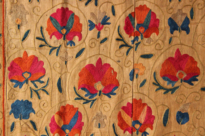 Antique Circa 1850 Suzani Embroidery 5'7" x 7'9" / 170 x 236cm