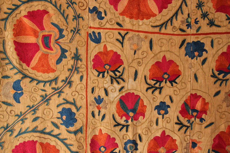 Antique Circa 1850 Suzani Embroidery 5'7" x 7'9" / 170 x 236cm