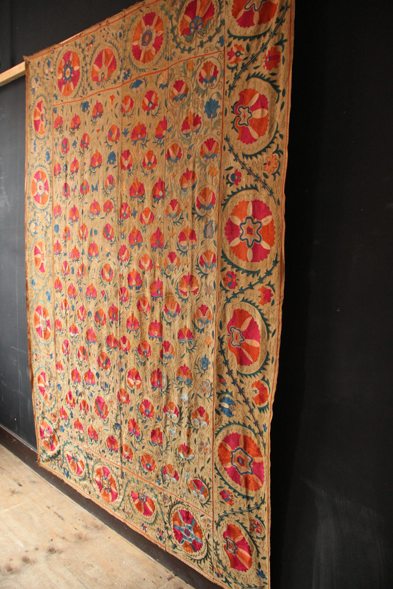 Antique Circa 1850 Suzani Embroidery 5'7" x 7'9" / 170 x 236cm