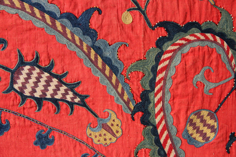 Mid 19th Century Sharisabz Nim Suzani 114 x 140cm / 3'9" x 4'7"