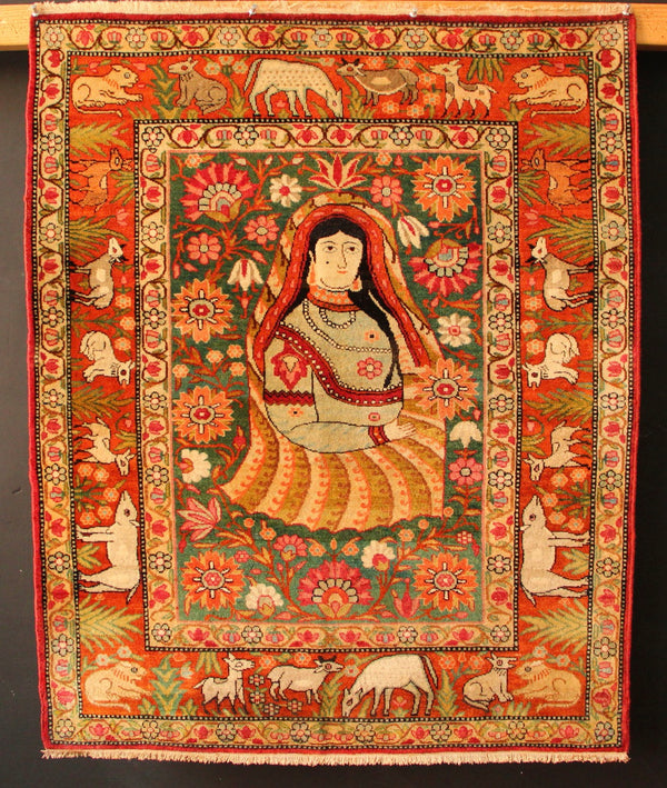 Antique Lavar Kirman Rug 67 x 81cm / 2'2" x 2'9"