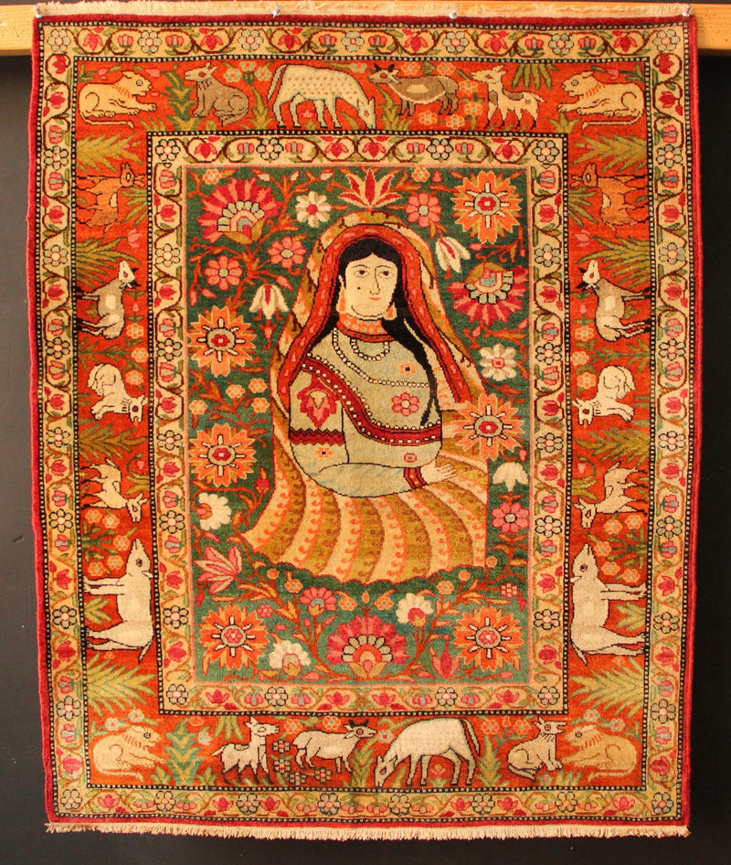 Antique Lavar Kirman Rug 67 x 81cm / 2'2" x 2'9"