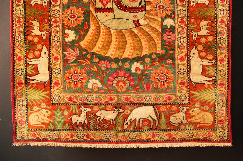 Antique Lavar Kirman Rug 67 x 81cm / 2'2" x 2'9"