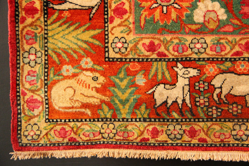 Antique Lavar Kirman Rug 67 x 81cm / 2'2" x 2'9"