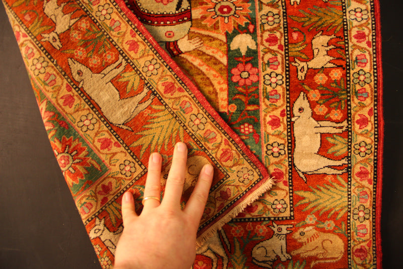 Antique Lavar Kirman Rug 67 x 81cm / 2'2" x 2'9"