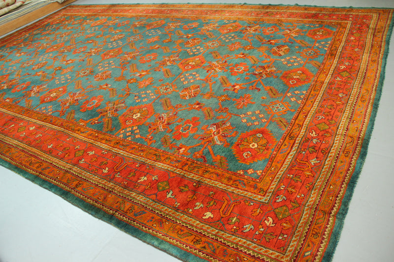 Antique Oushak Light Blue Allover 369 x 595cm / 12'1" x 19'6"