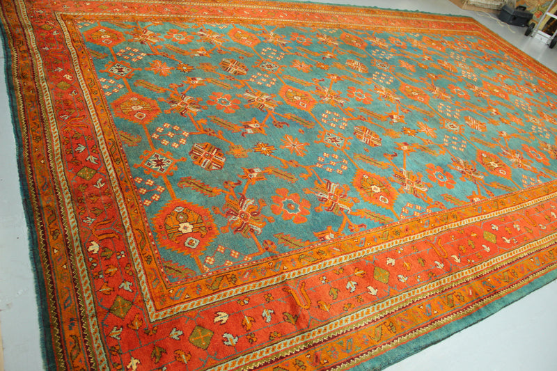 Antique Oushak Light Blue Allover 369 x 595cm / 12'1" x 19'6"