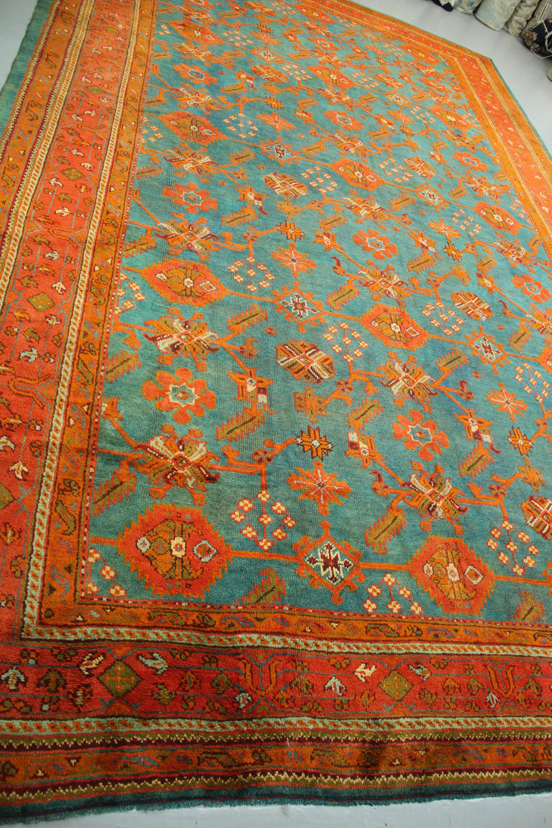 Antique Oushak Light Blue Allover 369 x 595cm / 12'1" x 19'6"