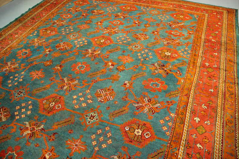 Antique Oushak Light Blue Allover 369 x 595cm / 12'1" x 19'6"