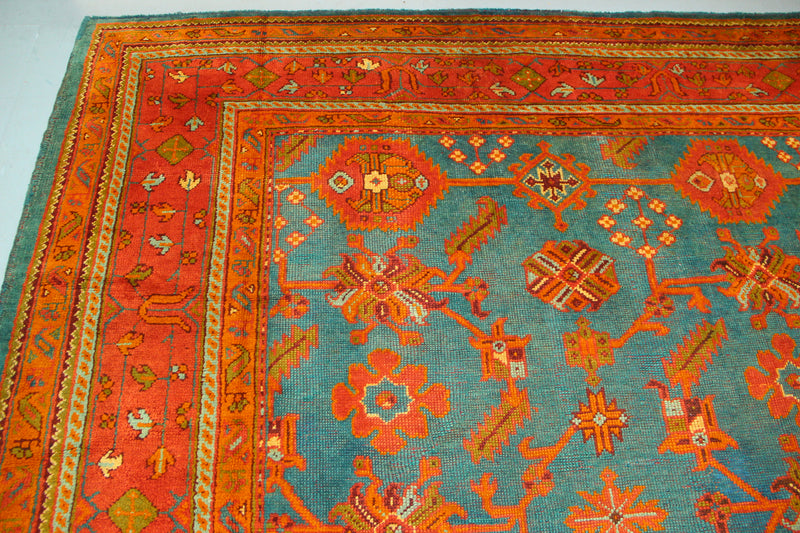 Antique Oushak Light Blue Allover 369 x 595cm / 12'1" x 19'6"