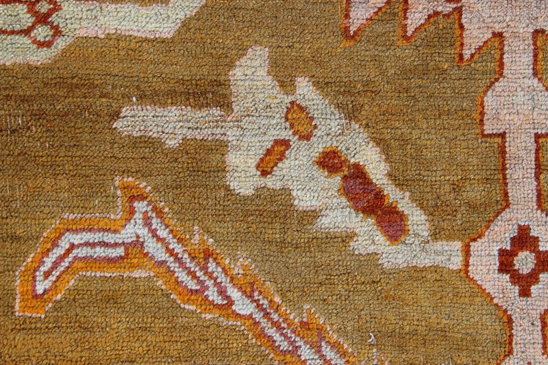 Antique Oushak Carpet Pale Green 375 x 454cm / 12'4" x 14'11"