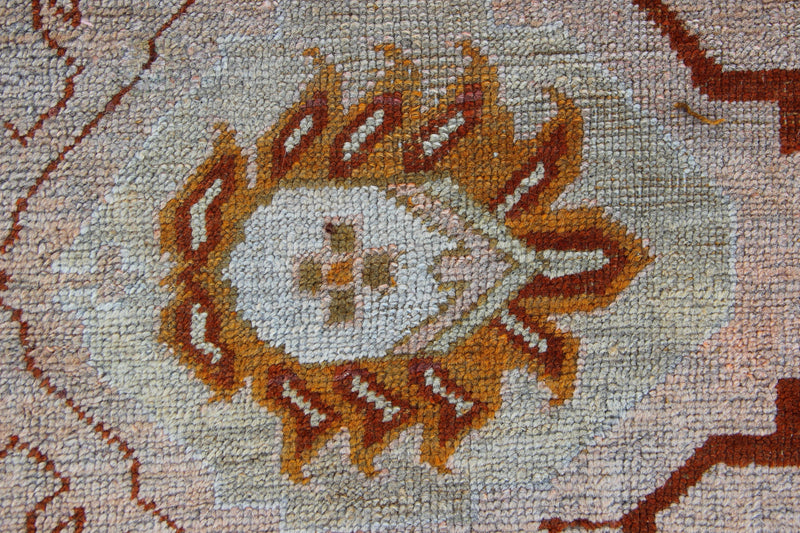 Antique Oushak Carpet Pale Green 375 x 454cm / 12'4" x 14'11"