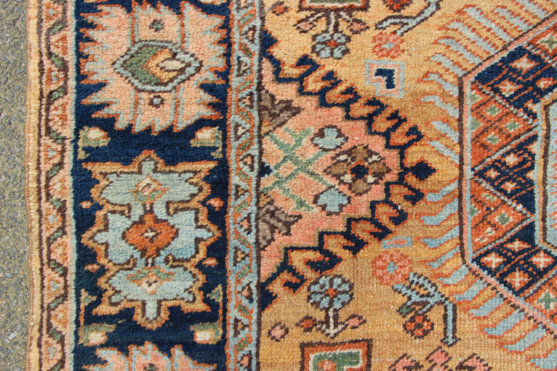 Antique Small Heriz Carpet, Yellow Ground 165 x 238cm / 5'4" x 7'9"