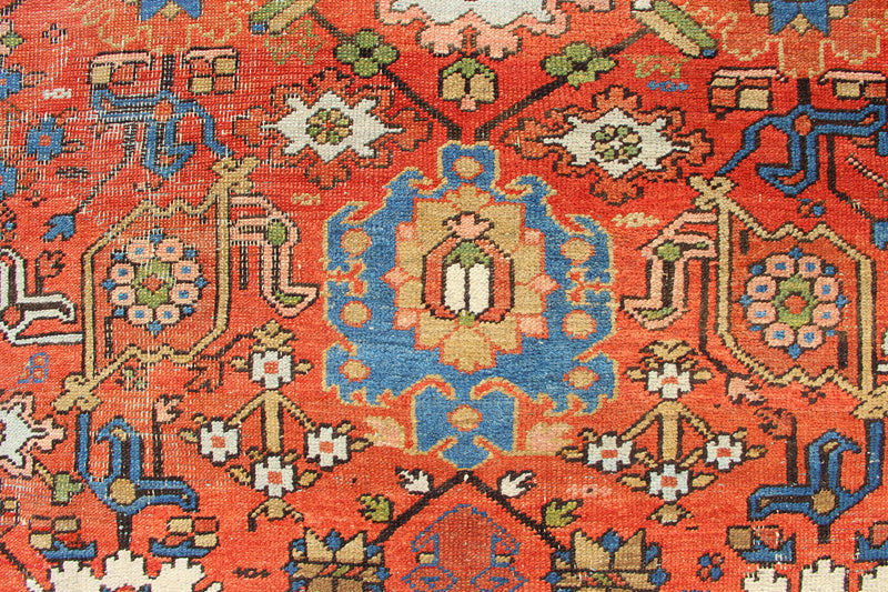 Antique Allover Design Heriz Carpet, Worn, 294 x 356cm / 9'8" x 11'8"