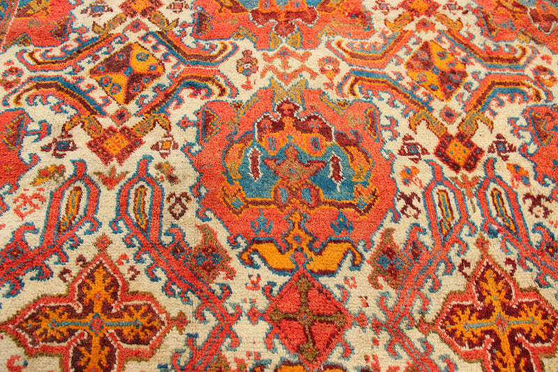 Large Antique Ivory Field Oushak Carpet 383 x 578cm / 12'7" x 19'0"