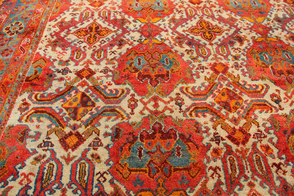 Antique Oushak Carpet, Large Ivory Field,  383 x 578cm / 12'7" x 19'0"